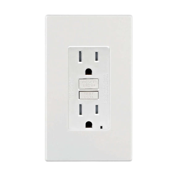 Leviton 125 GFCI Receptacle in White — UL Listed for US Residential Electrical Code Compliance, Drop-in NEC-Standard Wiring