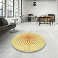 thumbnail image 4 of Ahgly Company Machine Washable Indoor Square Transitional Sun Yellow Area Rugs, 5' Square, 4 of 7
