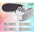 thumbnail image 4 of Silver Lilly Siberian Husky Dog Slippers - Animal Slippers Novelty House Shoe (Grey / White / Black, Large), 4 of 6