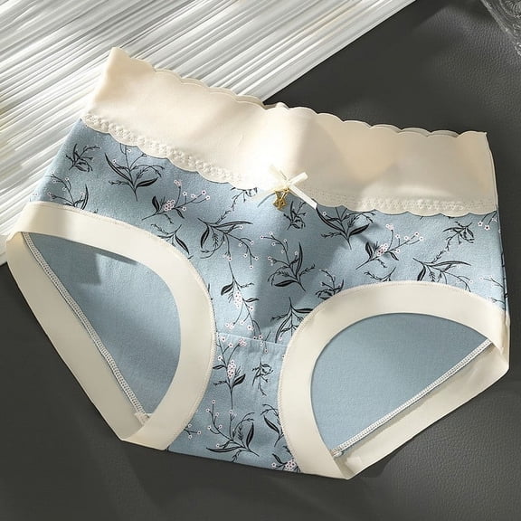 CAICJ98 Womens Underwear Women Underwear Bow Tie Bikini Panties Lace Low Waist Rise Hipster Cotton Breathable Panties Light Blue,L