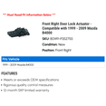thumbnail image 2 of Front Right Door Lock Actuator - Compatible with 1999 - 2009 Mazda B4000 2000 2001 2002 2003 2004 2005 2006 2007 2008, 2 of 2