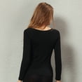 thumbnail image 2 of LiangRou Women's Crew neck Long Sleeve Ultrathin Modal Thermal Underwear Shirt / Top Black Large, 2 of 8