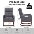 thumbnail image 6 of AUNEKIV Rocking Chair Nursery, Upholstered Accent Rockers, Nursing Glider Chairs for Bedroom, Grey, 6 of 7