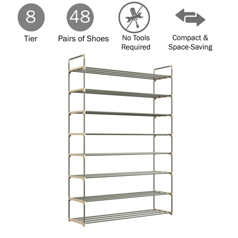 Shoe Storage Rack 8-Tier Shoe Organizer for Closet Bathroom