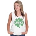thumbnail image 4 of Lucky 4 Leaf Clover St Patrick's Day Tank Top T Shirts Men Women Brisco Brands X, 4 of 5