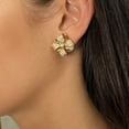 thumbnail image 3 of Luca Carati 18K Yellow Gold Diamond Flower Earrings 0.99Cttw, 3 of 3