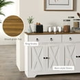 thumbnail image 6 of VibrantEcho Sideboard Buffet Cabinet with Storage, 48" Kitchen Storage Cabinet with 2 Drawers and 4 Barn Doors, Farmhouse Coffee Bar Cabinet with Adjustable Shelves,White, 6 of 11
