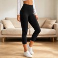 thumbnail image 2 of Plus Size Leggings for Women, High Waisted Black Super Soft Yoga Pants with Pockets, Petite to Plus Size Womens Leggings Non See Through, Workout Running Daily | TruHer,Black 3XL, 2 of 9