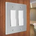 thumbnail image 3 of WIRESTER 2-Gang Decorator Light Switch Plate/Wall Plate Cover, Solid Light Gray, 3 of 6