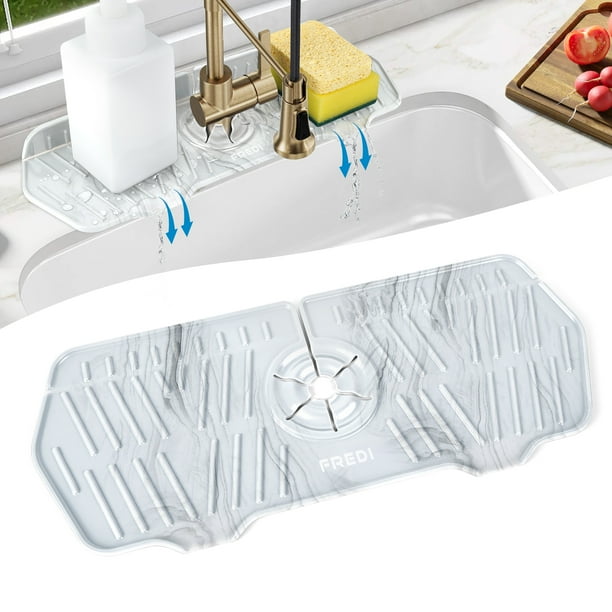 FREDI Kitchen Faucet Sink Splash Guard, Faucet Handle Drip Catcher Tray