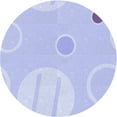 thumbnail image 1 of Ahgly Company Machine Washable Indoor Round Transitional Heavenly Blue Area Rugs, 6' Round, 1 of 7