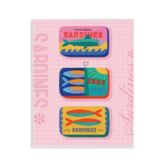 Stupell Industries Bright Sardine Can Designs Food & Beverage Painting Unframed Art Print Wall Art, 11 x 14
