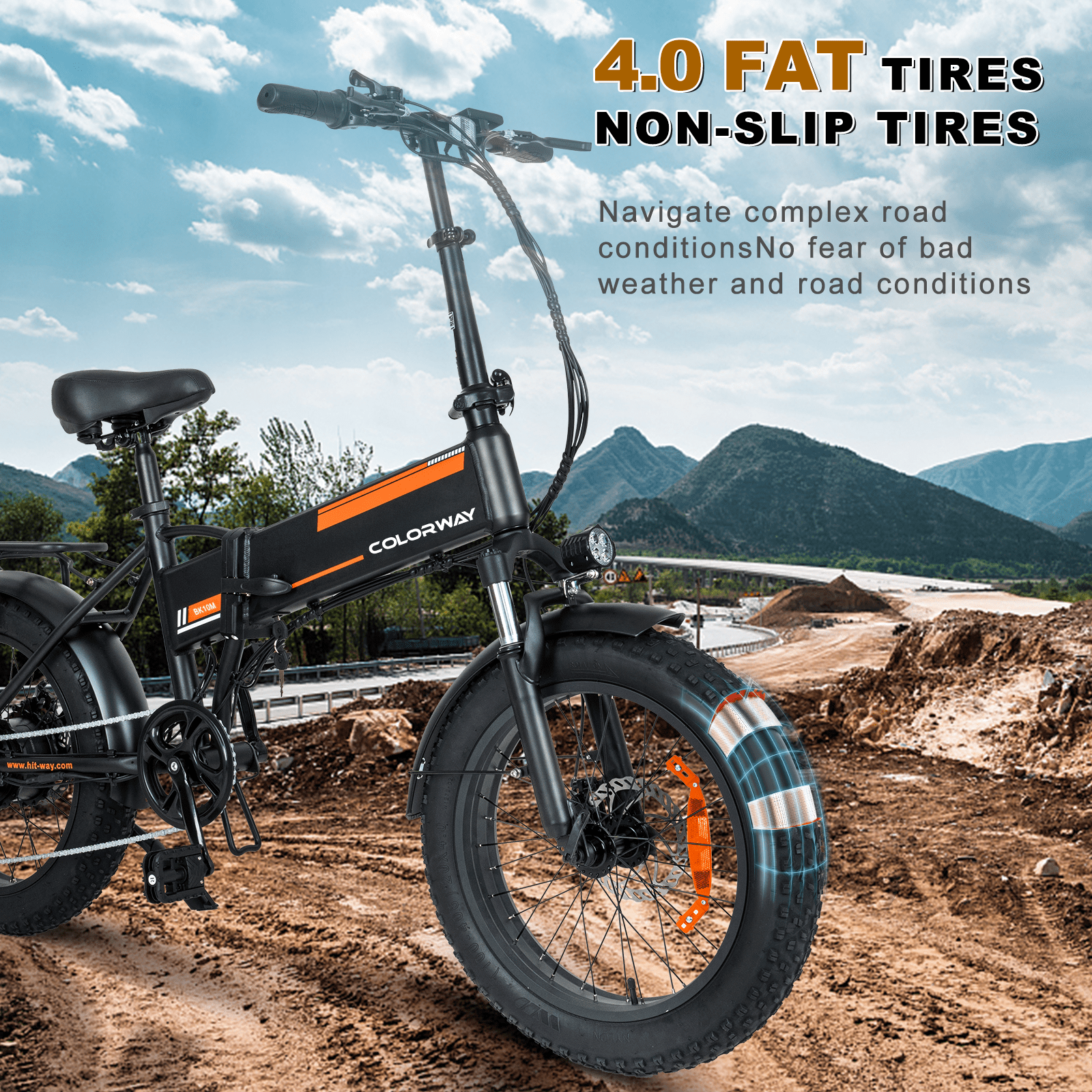 COLORWAY 750W Electric Bike for Adults , 20X4.0" Electric Bicycles with 36V/12AH Removable Battery E Bikes UL2849