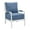 Blue, variant on Roundhill Furniture Belvoir Upholstered Spool Accent Chair, Denim Blue with White Finish