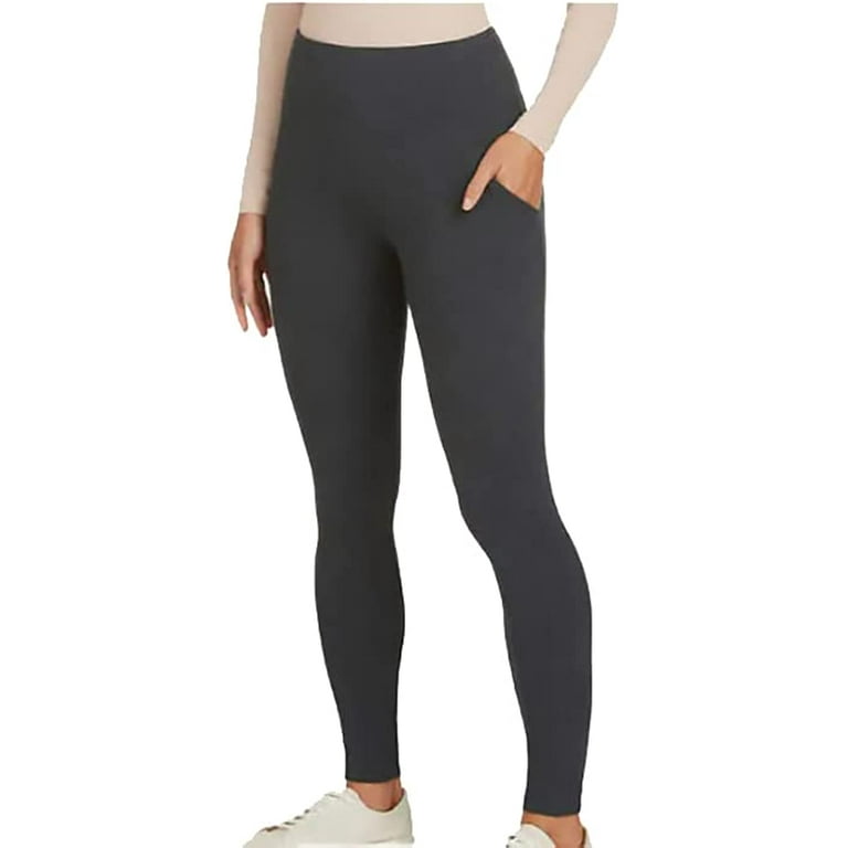 Max & Mia Ladies' French Terry Legging with Pockets (Charcoal, L