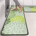 thumbnail image 2 of Kitchen Rugs Sets Of 2,Green Floral and Petal Pattern Anti Fatigue Kitchen Mat Rugs Non Slip Washable,Decorative Kitchen Floor Mats for Kitchen,Sink,Laundry,17"x47"+17"x47", 2 of 5