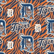 MLB Detroit Tigers Fleece 30" Fabric, per Yard