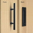 thumbnail image 4 of Kit de manija para puerta de granero, resistente, acero inoxidable con revestimiento en polvo, acabado negro rústico, fácil instalación, material de acero sólido, tirador de dedo al ras, diseño de, 4 of 5