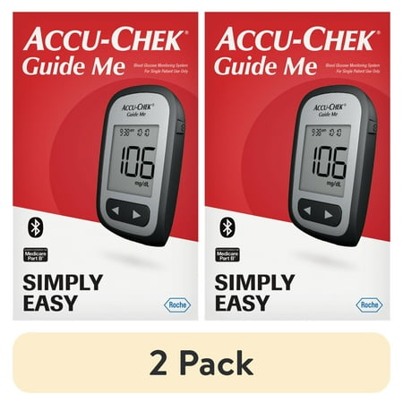 (2 pack) Accu-Chek Guide Me Glucose Monitor Kit for Diabetic Blood Sugar Testing: Guide Me Meter, Softclix Lancing Device, and 10 Softclix Lancets