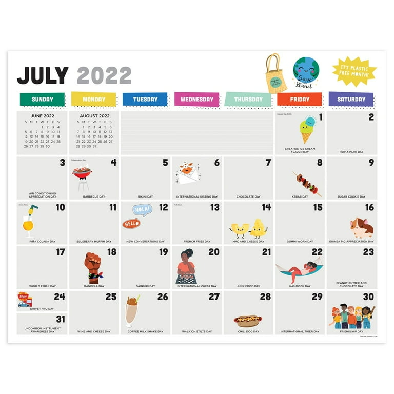 TF Publishing July 2022 - June 2023, Every Day's A Holiday Large Desk Pad  Monthly Blotter Calendar - Walmart.com