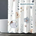 thumbnail image 4 of Blue Vintage Floral Shower Curtain 36 x 72 Inch, Floral Botanical Shower Curtain for Bathroom Decor, Wildflower Herb Shower Curtain with Hooks, 4 of 6