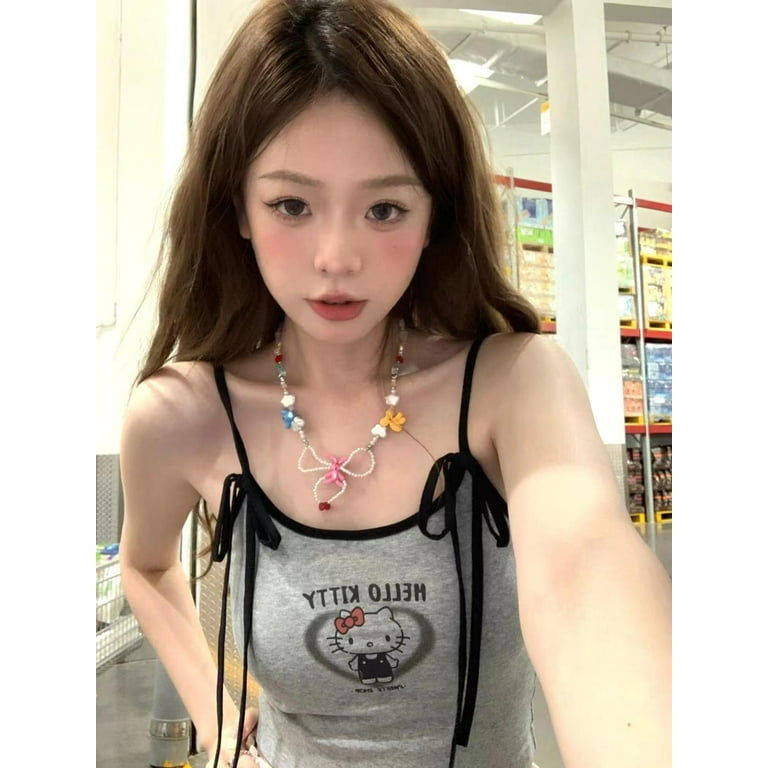 ♥ 姫ギャル y2k coquette リボンブラウス୨୧⑅* Women's Y2K Fairycore Mesh T-Shirt Cutecore Coquette Bow Tie