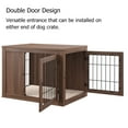 thumbnail image 4 of Unipaws Dog Crate End Table with Cushion, Wooden Wire Pet Kennels with Double Doors, Modern Design Dog House, Chew-Proof, Walnut, 4 of 8