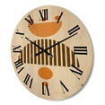 thumbnail image 3 of Designart 'Abstract Minimal Moon and Sun In Earth Tones II' Modern Wood Wall Clock, 3 of 5