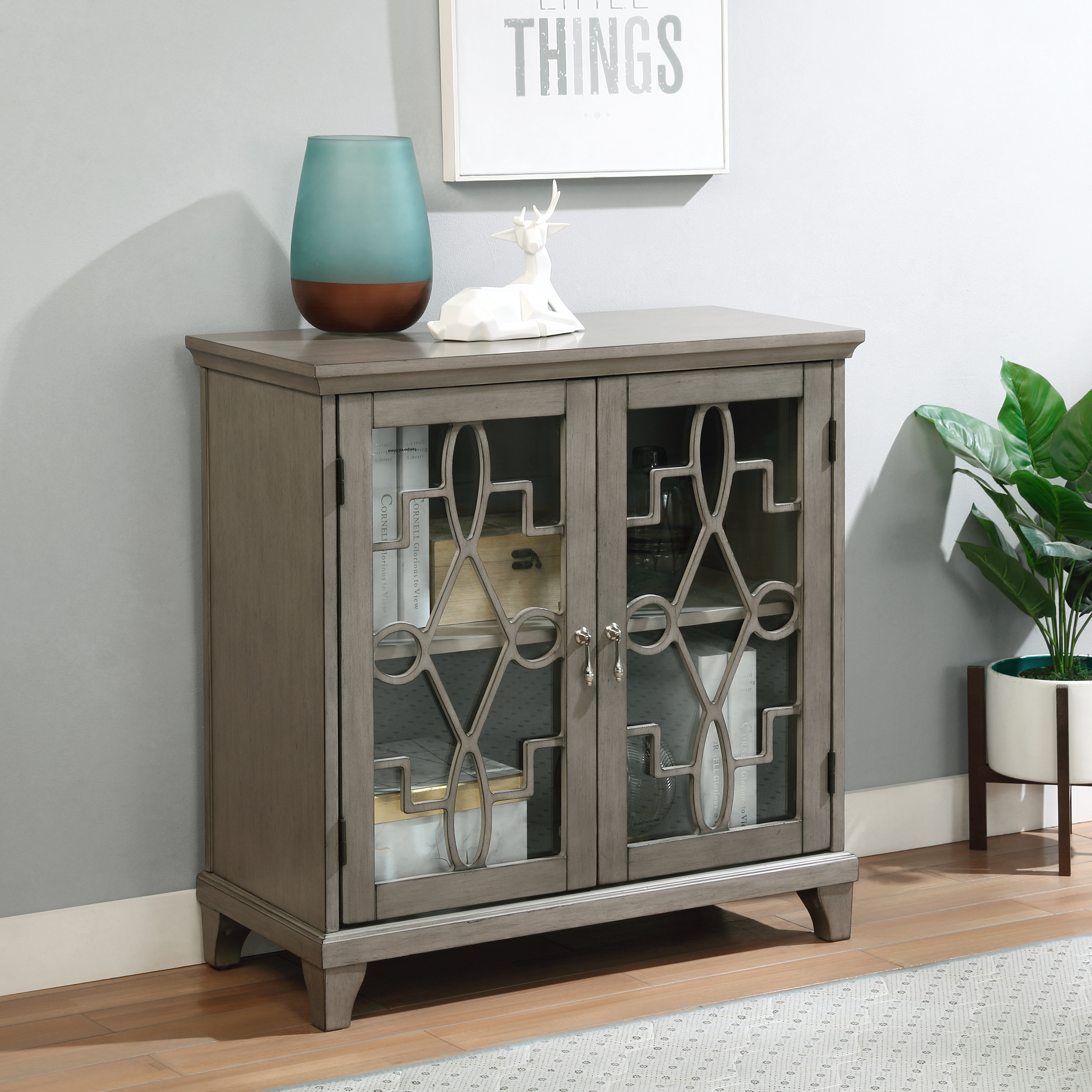 Furniture of America Amaud 2-Door Hallway Cabinet, Gray