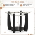 thumbnail image 3 of Costway 32" 2-Tier Glass Coffee Table with Tempered Glass Top Bottom Storage Shelf & Wheels Transparent & Black, 3 of 10