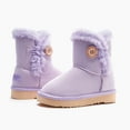thumbnail image 2 of Weestep Wood Button Warm Shearling Winter Lightweight Snow Boots(1 Little Kid, Purple), 2 of 7
