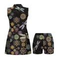 thumbnail image 4 of Yuyamidu Dragonfly Boho Floral Womens Golf Dresses with Built-in Shorts Athletic Dress Zip Up Tennis Dress for Women Size XS A-Line Workout Golf Dresses, 4 of 7