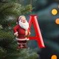 thumbnail image 5 of dajkiuy Christmas Tree Ornaments Christmas Initial with Santa Claus Personalized DIY Christmas 26 Letters Ornaments 3.15 inch Christmas Decoration Xmas Tree Hanging Decor(A), 5 of 5