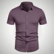 thumbnail image 1 of pstuiky Camisa de manga corta para hombre, Camisa informal de negocios de color liso con solapa y botones de manga corta para hombre camisas casuales para hombre m, 1 of 6