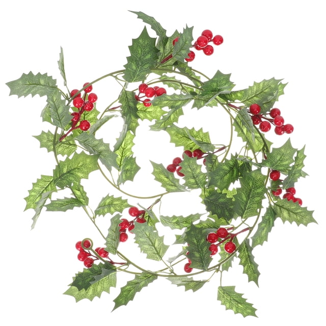 CIMAXIC christmas Christmas Rattan Artificial Leaf Red Flower Vine Rattan for Christmas Tree Decoration,68.9"X6.69"X1.97"
