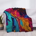 thumbnail image 3 of Naloa Colorful Abstract Swirls Flannel Fleece Throw Blanket for Bed Couch, Thick Blanket - All Seasons Suitable for Women, Men and Kids-60"x50", 3 of 6