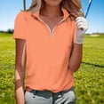 thumbnail image 5 of Mifsaly Womens V Neck Zipper Shirts Summer Casual Short Sleeve Slim Fit Athletic Tops Lightweight Breathable Golf Work Daily Tee XXXL, 5 of 5