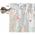 thumbnail image 5 of Kitchen Curtains Set, Red Orange Teal Coastal Kitchen Curtains and Valances Set, Nautical Summer Beach Sea Turtle Coral Rod Pocket Tier Curtains 36 Inch Length for Cafe/Bedroom Windows, 5 of 6