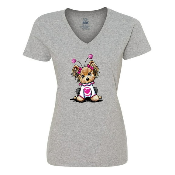 Inktastic Love Bug Yorkie Women's V-Neck T-Shirt