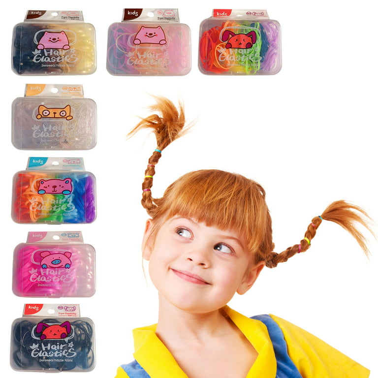 WNG Colorful Rubber Band Kids Girl Colorful Fashion Disposable Rubber Band  Elastic Hair Band Thin Small Ponytail Hair Elastics Daily Life Big Size
