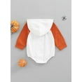 thumbnail image 4 of GXFC Toddler Baby Boys Girls Halloween Hoodie Romper Infant Long Sleeve Hooded Pumpkin Face Print One Piece Jumpsuit Newborn Boys Girls Cute Halloween Bodysuit Costume 3M-3T, 4 of 8