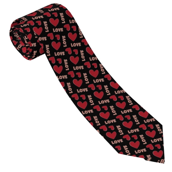 Vsdgher Heart and love Print Ties for Men 4.7" Formal Necktie Wedding Accessory Men's Business Ties for Wedding Bussiness Work
