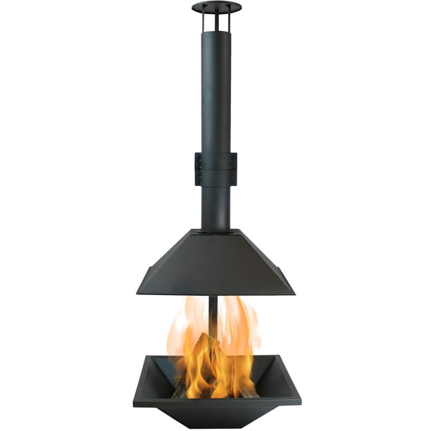 Sunnydaze Black Steel Chiminea Fire Pit - Outdoor Wood-Burning Modern  Backyard Fireplace - 80-Inch Tall - Walmart.com