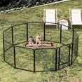 thumbnail image 2 of 6 8 12 16 Panels Heavy Duty Metal Playpen with door,31.7"H Dog Fence Pet Exercise Pen for Outdoor, 2 of 18