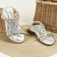 thumbnail image 5 of UngA Sandals for Kids Girls Toddler Girls Sandals Little Girls Kids Summer Shoes Toddler Sandals Girls Dance Shoes(Silver,Size 1.5), 5 of 8