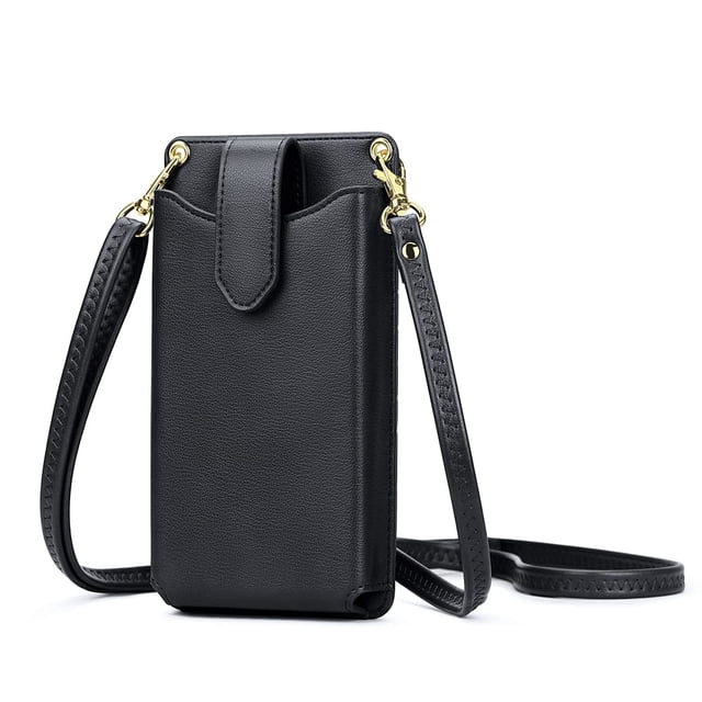 Bolso bandolera para teléfono móvil Peacocktion para mujer, color negro