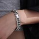thumbnail image 5 of Solid 925 Sterling Silver Cuban Link Bracelet for Men / 18cm, 5 of 5