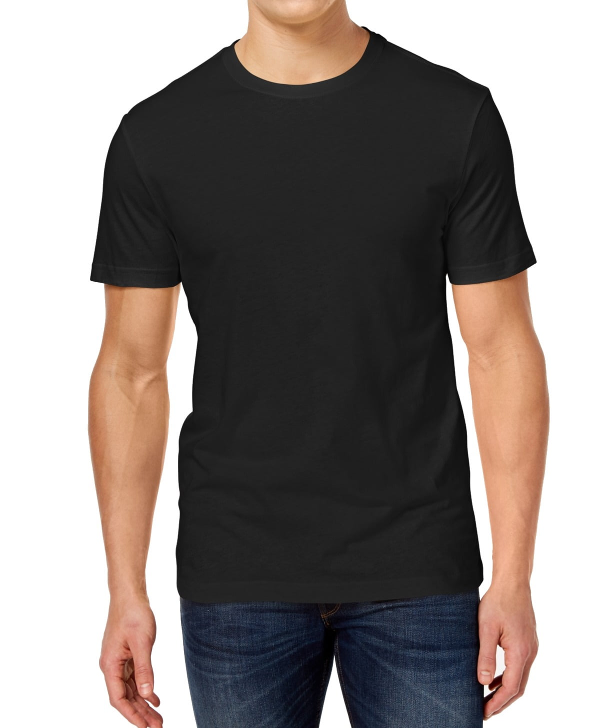 Club Room Apparel - Men T-Shirt Solid Black Crewneck Short Sleeve ...