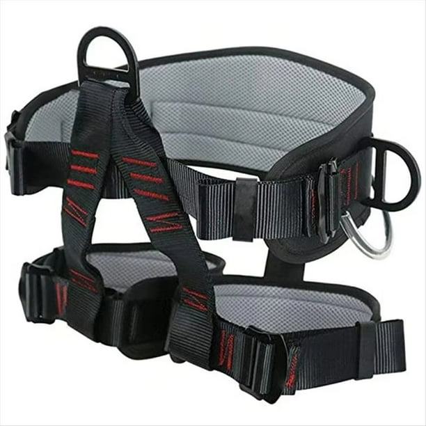 Arnés de Seguridad Profesional para Trabajos Aéreos, con Cordón en la Parte Trasera, Medio Asiento, para Gran Altitud, Color Negro y Rojo.