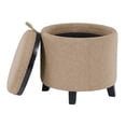 thumbnail image 6 of Convenience Concepts Designs4Comfort Oscar Storage Ottoman with Reversible Tray, Tan Fabric, 6 of 10